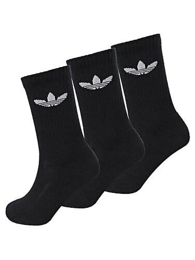 Trefoil Cushion Crew Socks 3 Pairs Black - ADIDAS - BALAAN 2