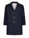 Flannel Sack 4 Bar Wool Cashmere Single Coat Navy - THOM BROWNE - BALAAN 2