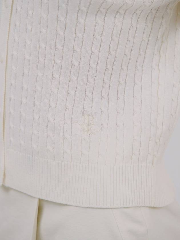 JK Slim Cable Knit Cardigan White - JUN BY JUN K - BALAAN 4