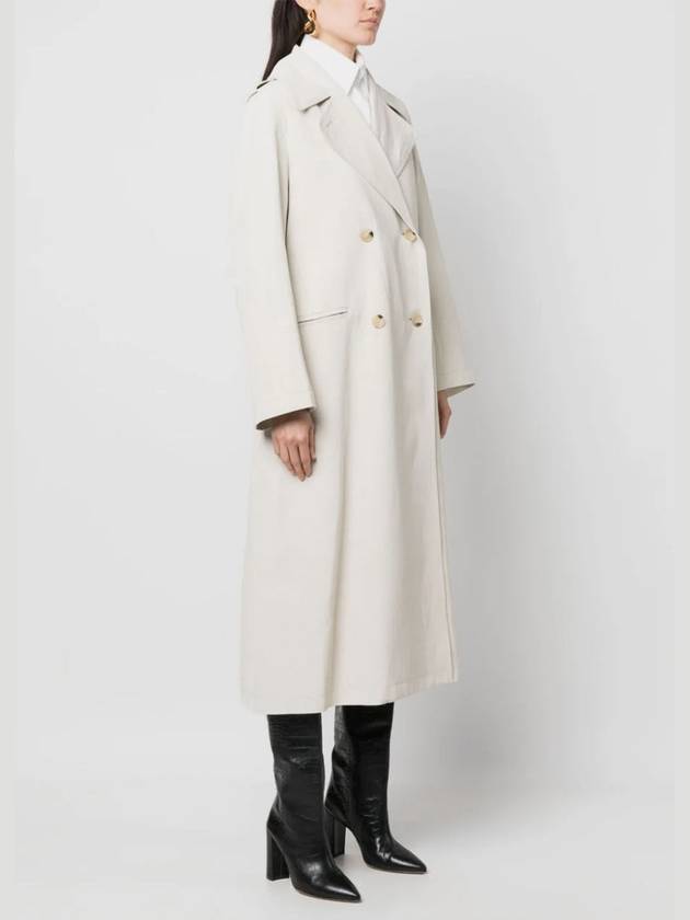 Double-Breasted Midi Coat Cream - TOTEME - BALAAN 4