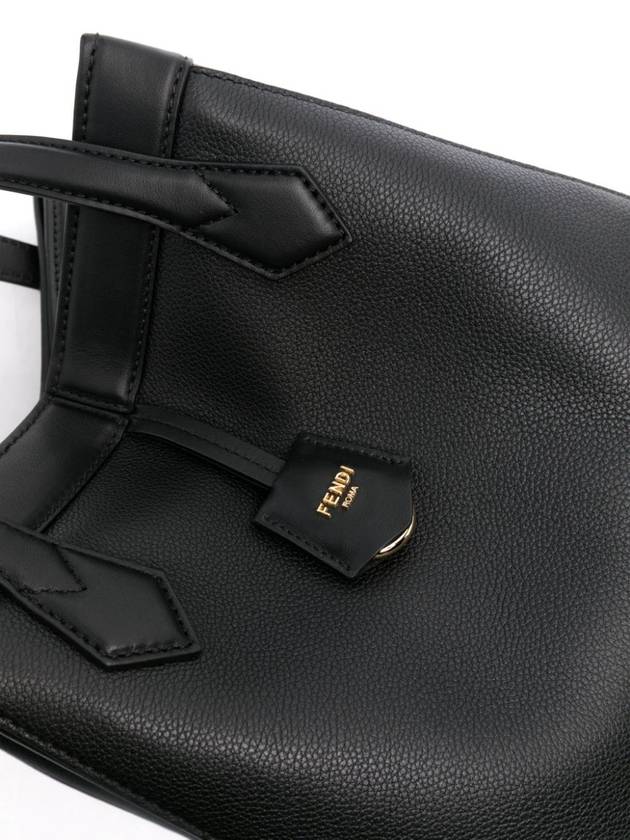 Origami Medium Leather Tote Bag Black - FENDI - BALAAN 6