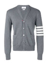 Milano Stitch 4-Bar Cardigan Medium Grey - THOM BROWNE - BALAAN 3