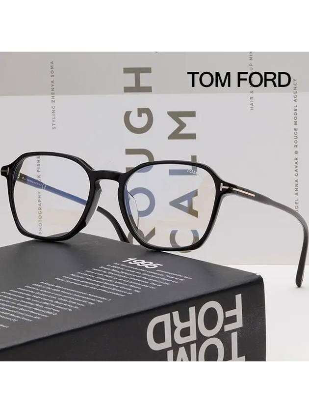 Blue light blocking glasses frame TF5804FB 001 black horn rim Asian fit - TOM FORD - BALAAN 2