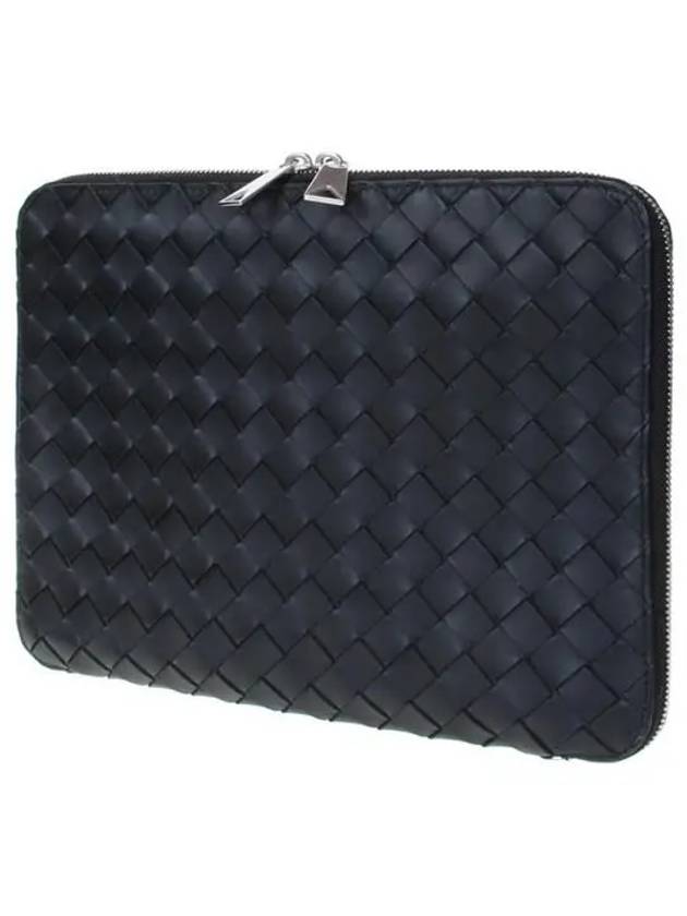 Classic Intrecciato Zipper Clutch Bag Black - BOTTEGA VENETA - BALAAN 3