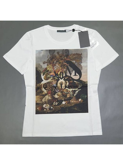 Women's Print Short Sleeve T-Shirt White - ALEXANDER MCQUEEN - BALAAN 2