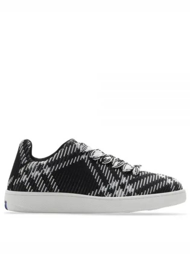 Check Knit Box Low Top Sneakers Black - BURBERRY - BALAAN 2