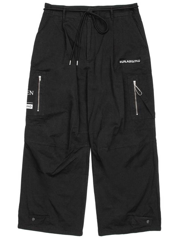 BBD Hidden Guts Logo Wide Cargo Pants Black - BLACKBLOND - BALAAN 3