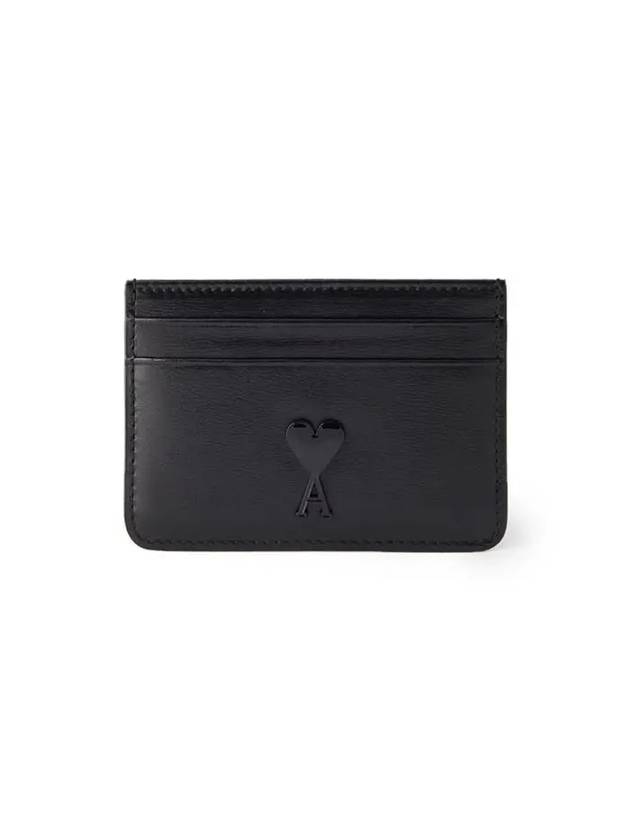 Heart Logo Leather Card Wallet Black - AMI - BALAAN 2