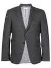 Super 120S Wool Twill Single Breasted Classic Jacket Dark Grey - THOM BROWNE - BALAAN 2