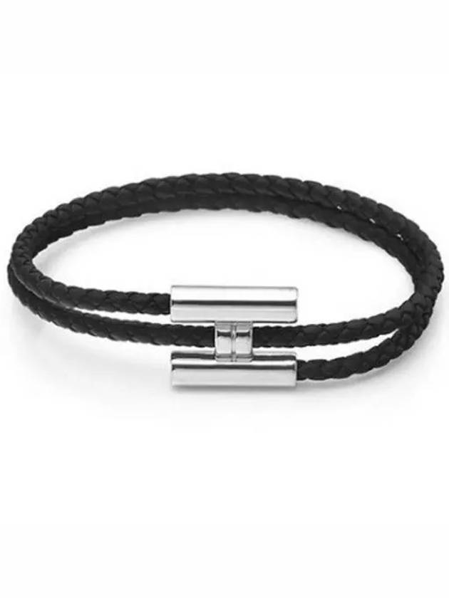 Tunis Tresse Palladium Bracelet Noir - HERMES - BALAAN 3