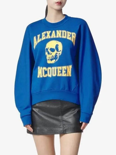 Skull Print Sweatshirt Blue - ALEXANDER MCQUEEN - BALAAN 2