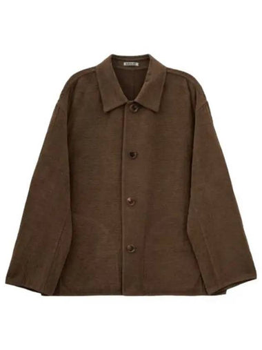 Melton blouson jacket brown A23SB02MWBROWN aviation jumper - AURALEE - BALAAN 1