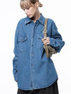 For Woman Women s W243SH03MB Western Pocket Denim Shirt Mid Blue - CHANCE'S NOI - BALAAN 2