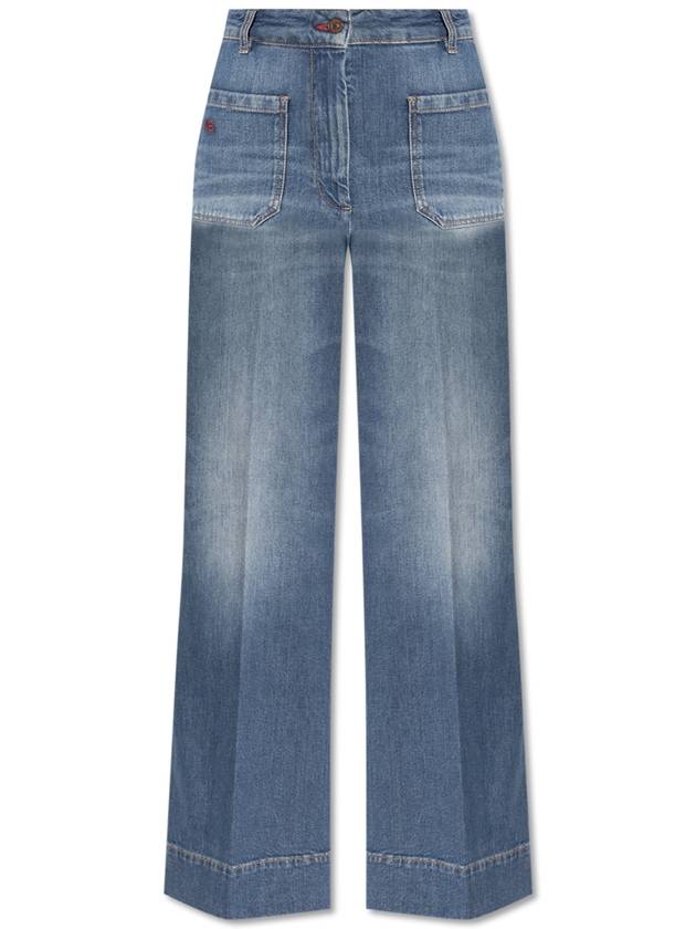 Victoria Beckham Jeans With Logo, Women's, Blue - VICTORIA BECKHAM - BALAAN 1