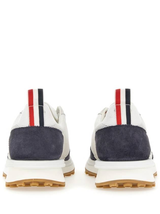 Fine Kid Suede Tech Runner Sneaker Navy - THOM BROWNE - BALAAN 8