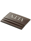 VLTN Logo Card Wallet Brown - VALENTINO - BALAAN 5