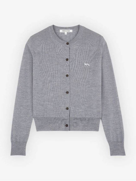 Baby Fox Patch Regular Cardigan Grey Melange - MAISON KITSUNE - BALAAN 2