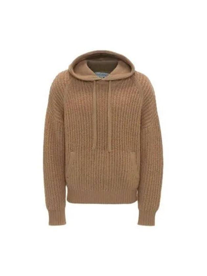 Hooded Rib Knit Top Oatmeal - JW ANDERSON - BALAAN 2