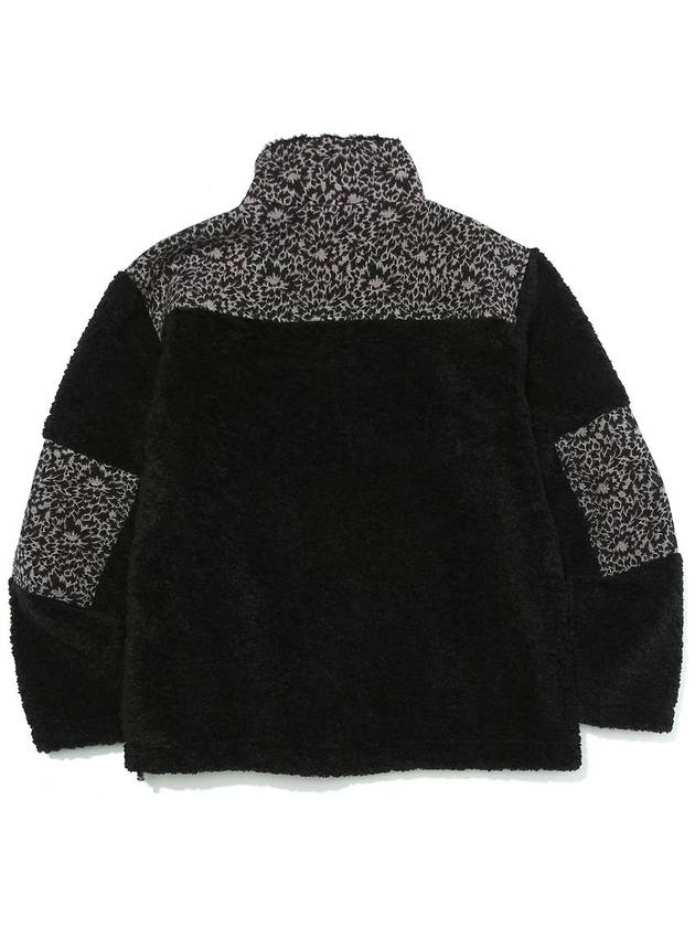 Paisley Patch Sheer Fleece Zip-up Jacket Black - OGARP - BALAAN 3