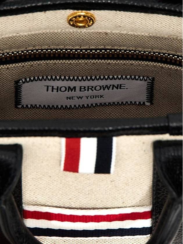 RWB Stripe Cotton Canvas Mini Tool Tote Bag Black Beige - THOM BROWNE - BALAAN 5