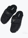 Shearling Sabots Slippers Black - PRADA - BALAAN 2