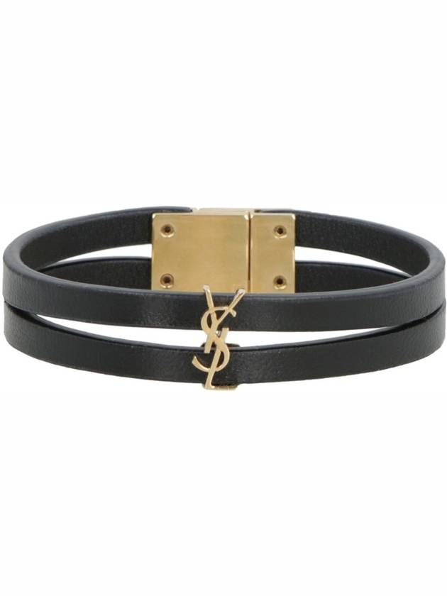 Cassandre Double Strand Bracelet Black - SAINT LAURENT - BALAAN 3