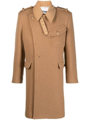 panel wool blend single-breasted coat A06115211 - MOSCHINO - BALAAN 1