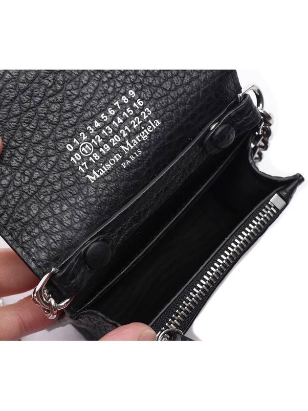 Embroidery Logo Chain Cald Wallet Black - MAISON MARGIELA - BALAAN 7