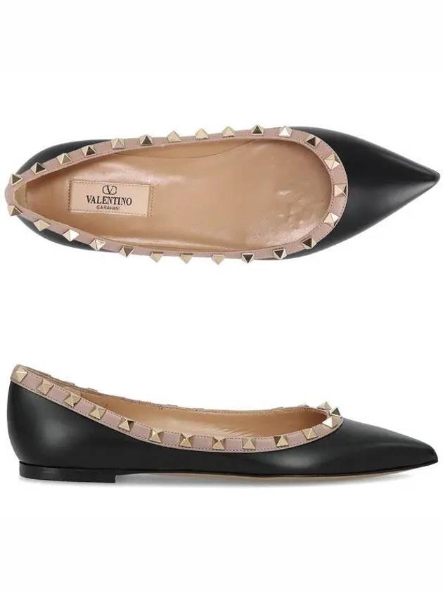 Rockstud Leather Flat Black - VALENTINO - BALAAN 2