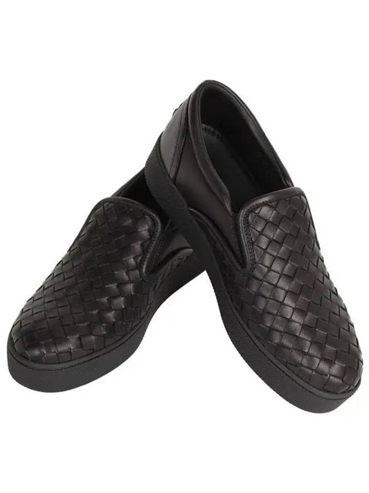 Intrecciato Nappa Dozer Slip-On Black - BOTTEGA VENETA - BALAAN.