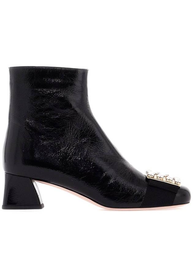 Très Vivier Crystal Buckle Middle Boots Black - ROGER VIVIER - BALAAN 2