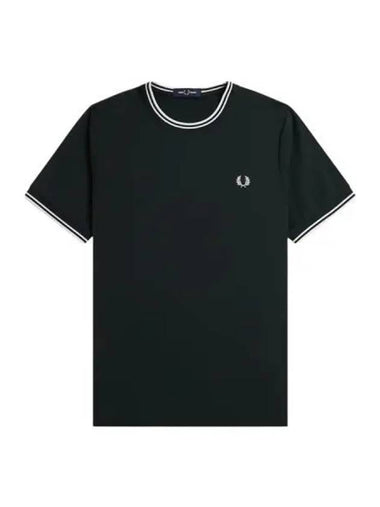 Fred Perry Twin Tip Short Sleeve T Shirt Night Green - FRED PERRY - BALAAN 1