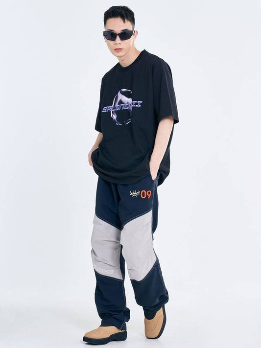 Unisex Knee Panel Nylon Track Pants Navy SDKIISD231103TR001 - SALONDEKII SDLABEL - BALAAN 2