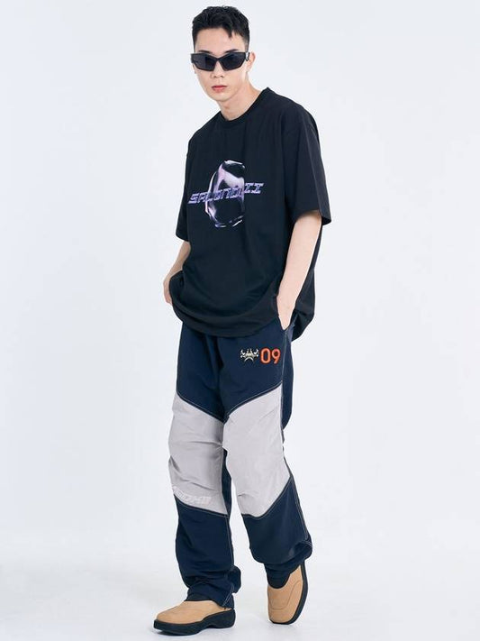 Unisex Knee Panel Nylon Track Pants Navy SDKIISD231103TR001 - SALONDEKII SDLABEL - BALAAN 2