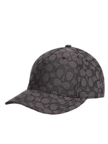 Signature Jacquard Baseball Ball Cap Gray - COACH - BALAAN 1