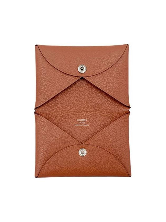 Women Men Calbi Card Holder Evercolor Palladium Hardware Blush H064954CKJ9 - HERMES - BALAAN 1