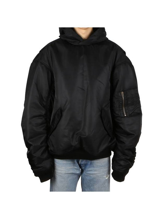 Sporty B Over Bomber Hoodie Black - BALENCIAGA - BALAAN 2