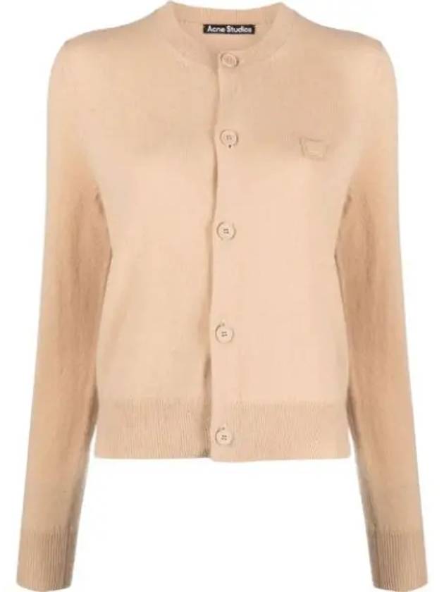 Face Patch Crop Cardigan Biscuit Beige - ACNE STUDIOS - BALAAN 2