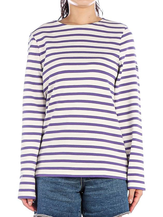 24SS Unisex Meridien Modern Long Sleeve T-Shirt 6870 ECUME VIOLET - SAINT JAMES - BALAAN 1