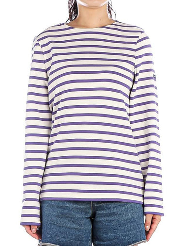 24SS Unisex Meridien Modern Long Sleeve T-Shirt 6870 ECUME VIOLET - SAINT JAMES - BALAAN 1