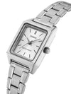 Square Plated Metal Analog Watch Silver - CASIO - BALAAN 4