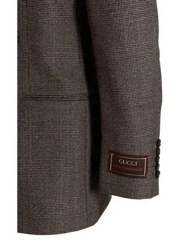 Prince of Wales Wool Jacket Black Brown - GUCCI - BALAAN 5