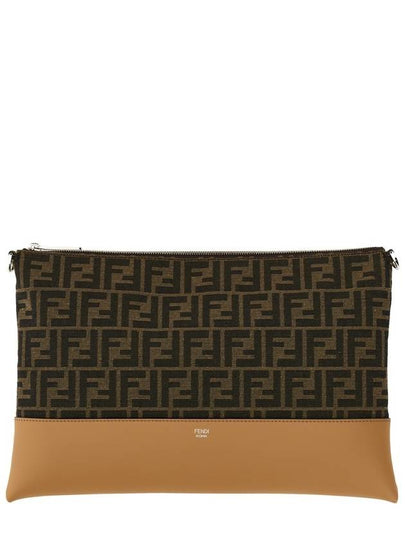 FF Diagonal Leather Cross Bag Brown - FENDI - BALAAN 2