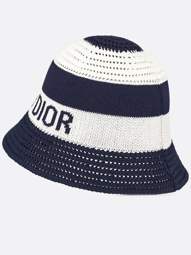 D Tulip Mesh Bucket Hat Navy White - DIOR - BALAAN 6