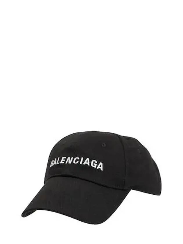 Text Logo Embroidered Panel Baseball Hat Black - BALENCIAGA - BALAAN 3