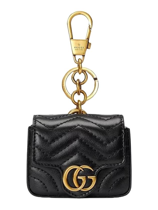 GG Marmont Keychain Black Leather 768275AACXW1052 - GUCCI - BALAAN 1