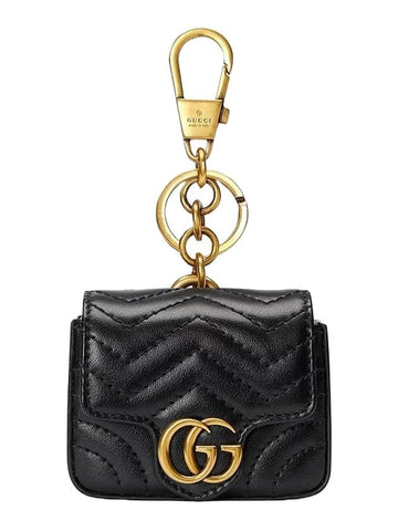 GG Marmont Keychain Black Leather 768275AACXW1052 - GUCCI - BALAAN 1