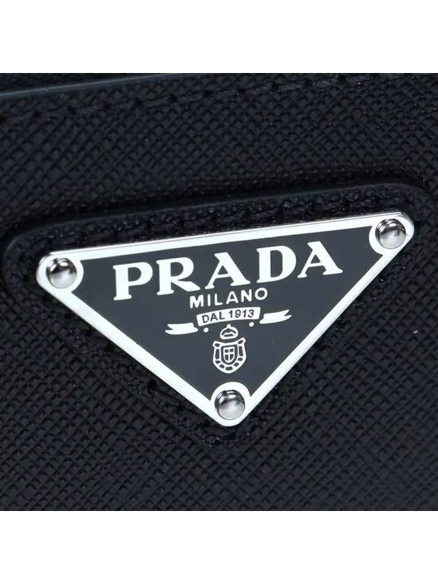 Triangle Logo Saffiano Leather Clutch Bag Black - PRADA - BALAAN 8