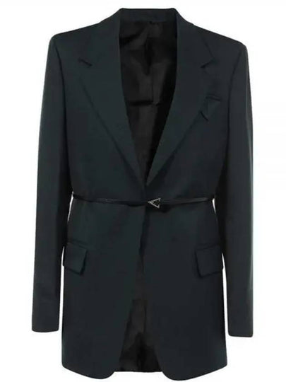 Belted Wool Blazer Jacket Green - BOTTEGA VENETA - BALAAN 2