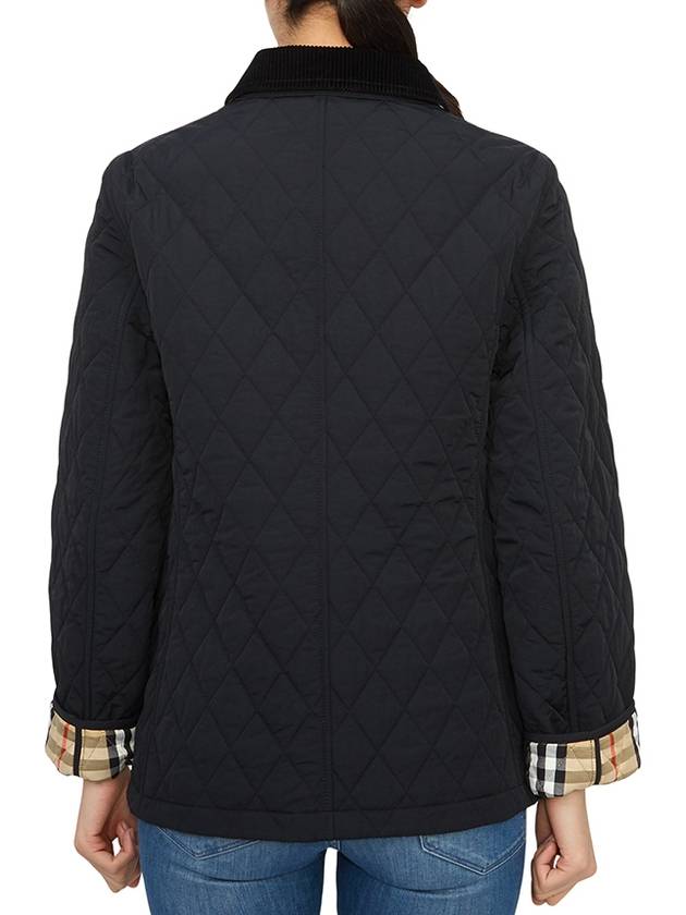 Corduroy Collar Quilted Jacket Black - BURBERRY - BALAAN 6